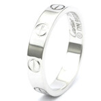 Cartier // 18k White Gold Mini Love Diamond Ring // Ring Size: 4.75 // Store Display
