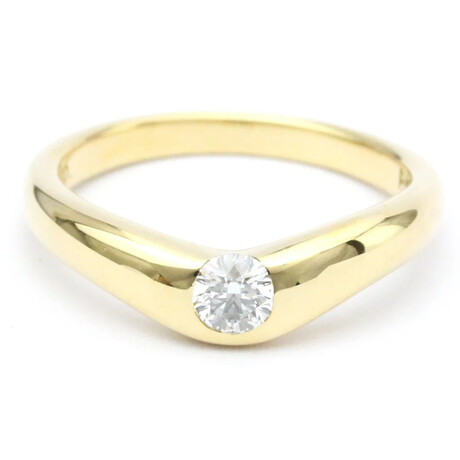 Tiffany & Co. // 18k Yellow Gold Curved Diamond Ring // Ring Size: 6 // Store Display