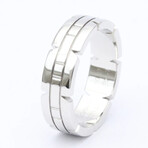 Cartier // 8k White Gold Tank Francaise Ring // Ring Size: 8 // Store Display