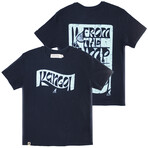 Wavy Recycled Graphic Tee // Navy (S)