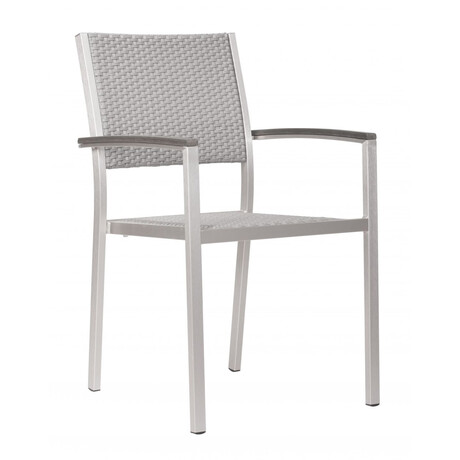 Metropolitan Dining Arm Chair Gray & Silver