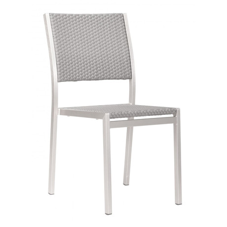 Metropolitan Armless Dining Chair Gray & Silver