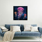 Electric Jellyfish World Pink Print on Acrylic Glass // David Loblaw (24"W x 24"H x 0.25"D)