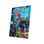 Electric Jellyfish At The Reef Print on Acrylic Glass // David Loblaw (16"W x 24"H x 0.25"D)