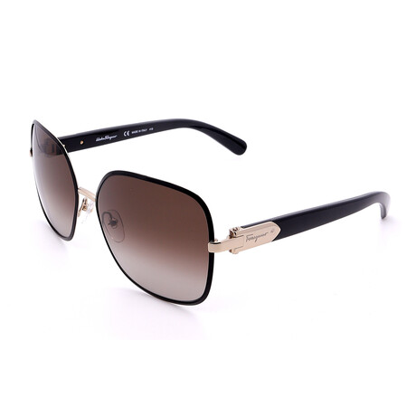 Women's SF150S 733 Square Sunglasses // Black + Brown Gradient