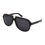 Men's SF730S 001 Aviator Sunglasses // Black + Dark Grey