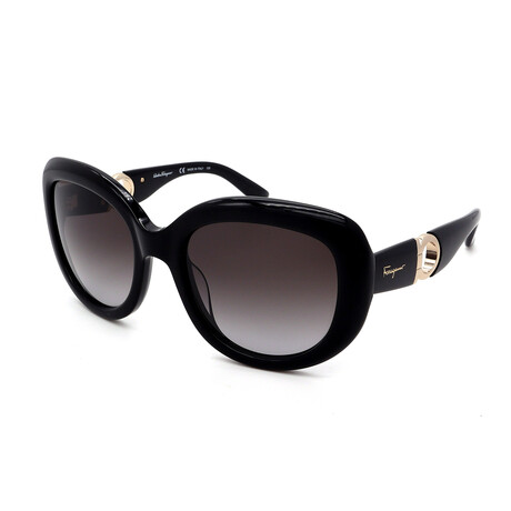 Women's SF727S 001 Square Sunglasses // Black + Grey Gradient