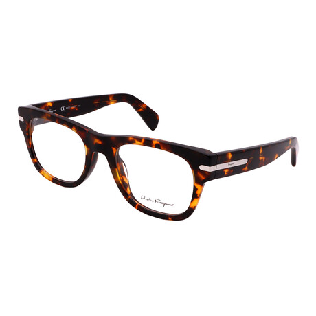 Men's SF2896 214 Square Optical Glasses // Tortoise + Clear Demo Lenses