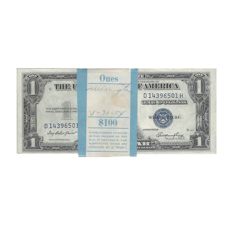 1935 E $ 1 Silver Certificate Pack With 4 Star Notes # 501 - 600