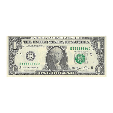 2006 $ 1 Federal Reserve Year Of The Rooster Lucky # 8888