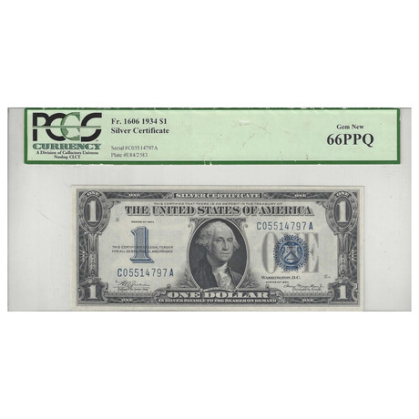 1934 $ 1 Silver Certificate 66 PPQ #797
