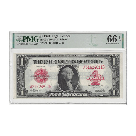 1923 $ 1 Legal Tender PMG 66 811