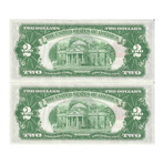 1928 $ 2 Legal Tenders 2 Consecutive # 156 - 157