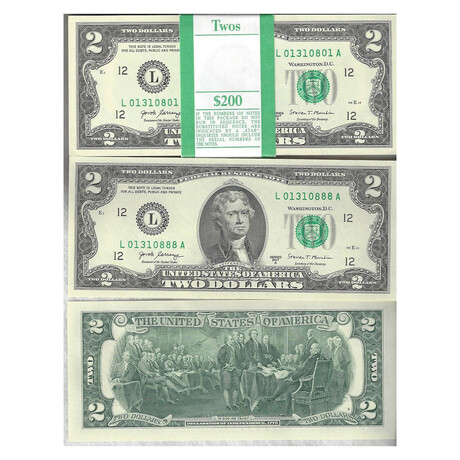 2017 A $ 2 Federal Reserve Pack # Lucky 888