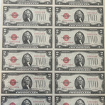 1928 F $2 Legal Tender Uncut Sheet
