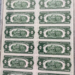 1928 F $2 Legal Tender Uncut Sheet