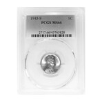 1943 P, D, And S Sets Of Steel Pennies Graded In PCGS 66