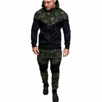 Color Block Tracksuit // Camouflage Green (M)