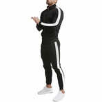 Contrast Stripe Tracksuit // Style 2 // Black + White (XL)