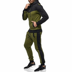 Color Block Tracksuit // Green + Black (M)