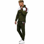 Color Block Tracksuit // Olive + Multi (M)