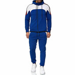 Color Block Tracksuit // Royal + Multi (L)