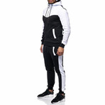 Color Block Tracksuit // White + Black (2XL)