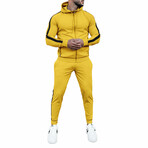 Contrast Stripe Tracksuit // Style 1 // Yellow + Black (L)