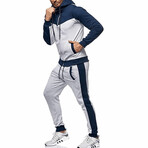 Color Block Tracksuit // Gray + Blue (3XL)