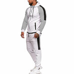 Micro-Striped Tracksuit // White + Black (4XL)