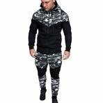 Color Block Tracksuit // Camouflage Gray (M)