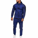 Micro-Striped Tracksuit // Blue + Black (3XL)