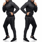 Color Block Tracksuit // Black + Gray (L)