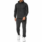 Micro-Striped Tracksuit // Dark Gray + Black (XL)