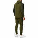 Micro-Striped Tracksuit // Green + Black (2XL)