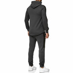 Micro-Striped Tracksuit // Dark Gray + Black (XL)