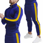 Contrast Stripe Tracksuit // Royal + Yellow (L)