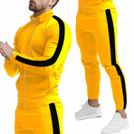 Contrast Stripe Tracksuit // Style 2 // Yellow + Black (XL)