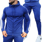 Contrast Stripe Tracksuit // Blue + White (L)