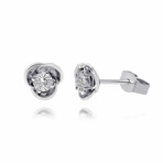 Bliss 18K White Gold Diamond Stud Earrings // Store Display