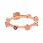 Damiani 18K Rose Gold Diamond + Peridot Band Ring // Ring Size: 6.5 // Store Display