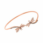 Mimi Milano Libella 18K Rose Gold White Diamond Cuff Bracelet // 6.5" // Store Display