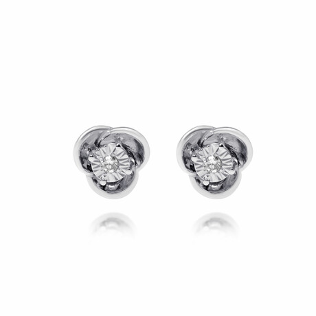 Bliss 18K White Gold Diamond Stud Earrings // Store Display