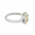 14K Gold White Diamond + Fancy Yellow Diamond Engagement Ring // Ring Size: 6.75 // New