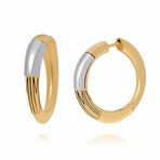 Mimi Milano Tam Tam 18K Yellow Gold + 18K White Gold Huggie Earrings // Store Display