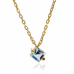 Suzanne Kalan 14K Yellow Gold Blue Topaz Pendant Necklace // 16"-18" // Store Display
