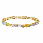 Roberto Coin 18K Yellow Gold Multi-Colored Semi-Precious Stones Bangle Bracelet // Store Display