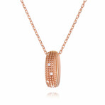Damiani 18K Rose Gold Diamond Ring Pendant Necklace // 16"-19" // Store Display