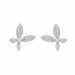 Piero Milano 18K White Gold Diamond Stud Earrings // Store Display
