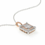 Gregg Ruth 18K Gold White Diamond + Fancy Pink Diamond Pendant Necklace // 18" // Store Display